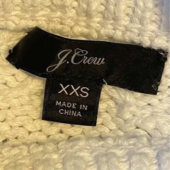 J. Crew White Chunky Cotton Cable Knit Mock Neck Sweater XXS - Picture 7 of 12